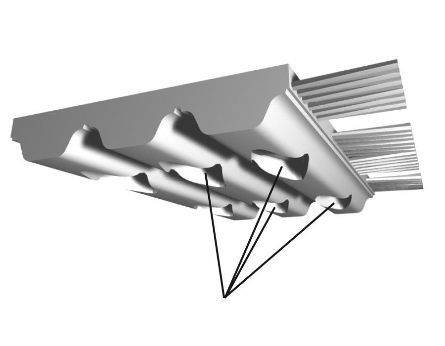 Extrudierte Ausformungen